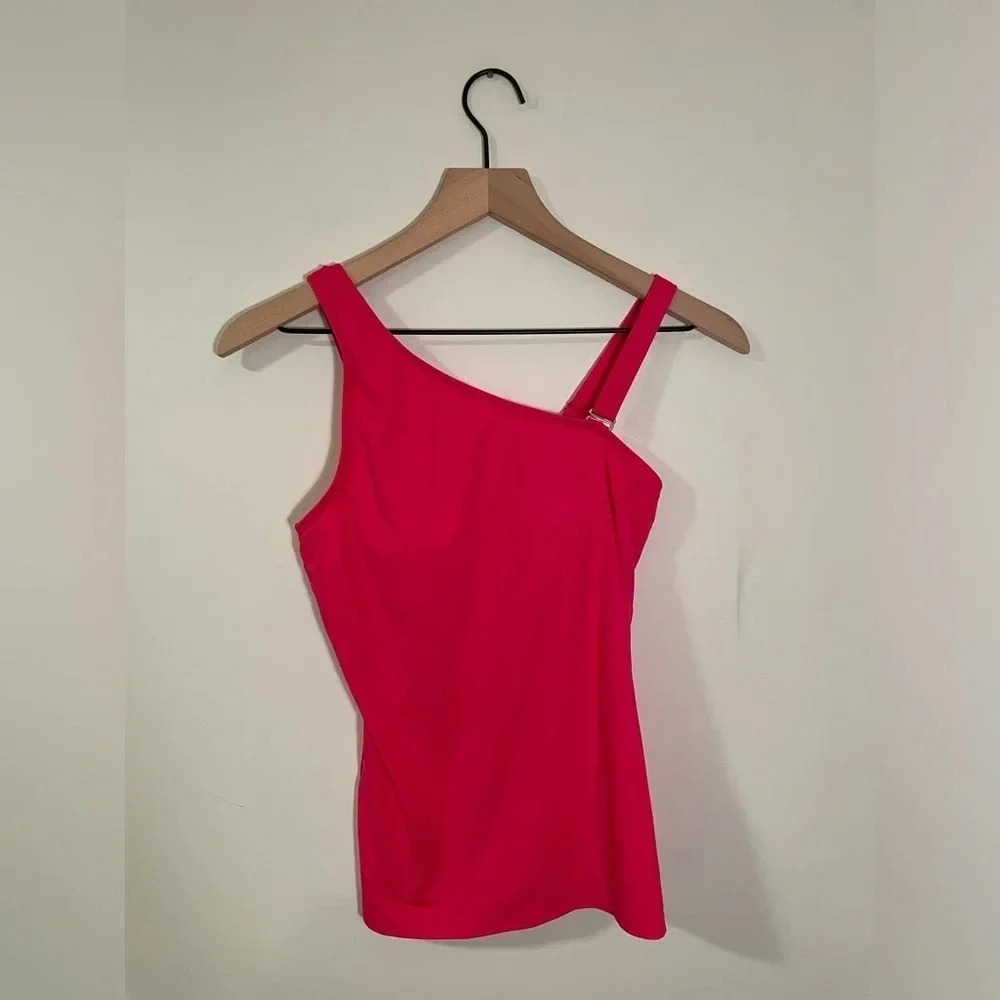 Lands' End Women's Pink One-Shoulder Swimsuit Top